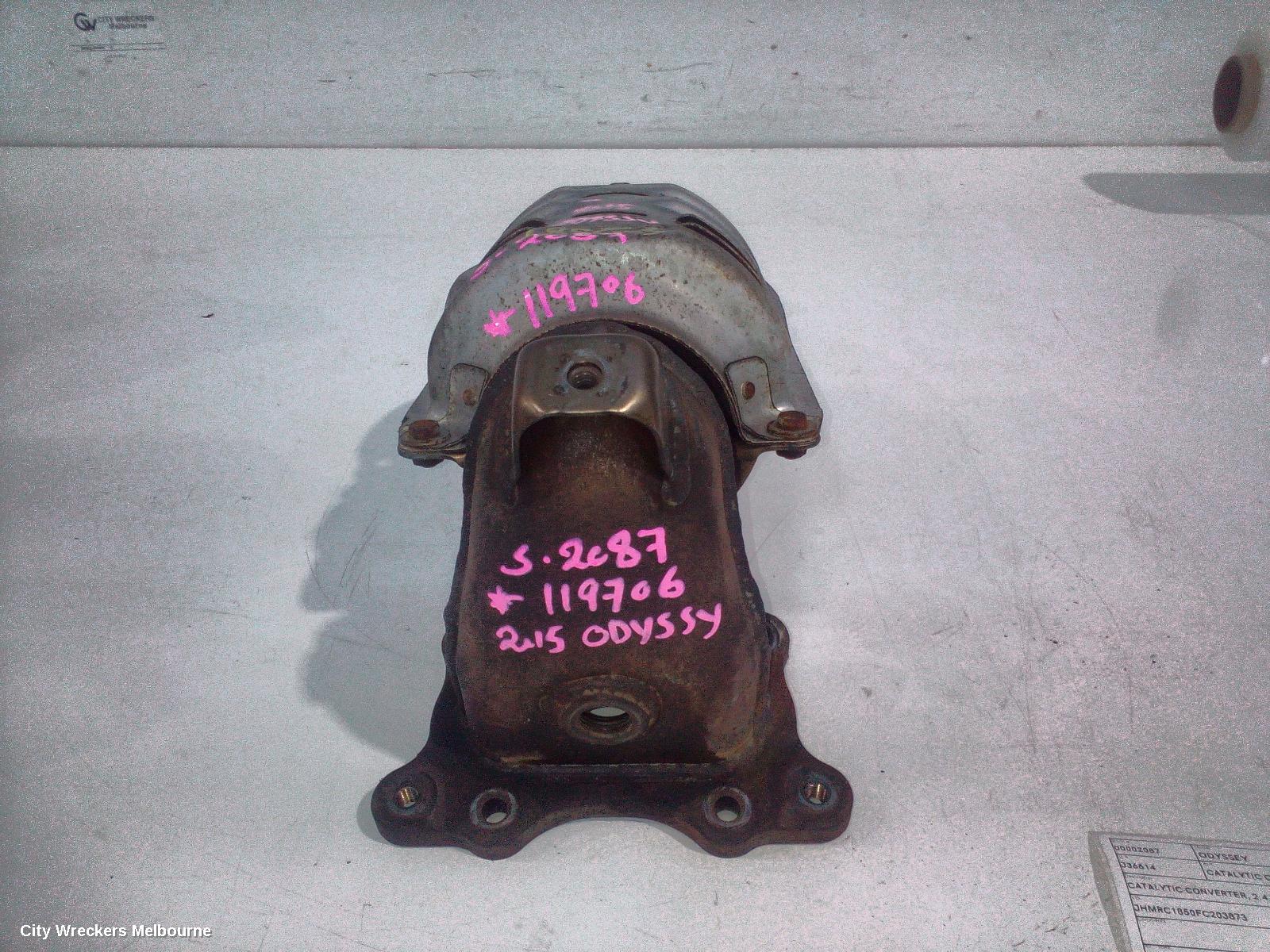 HONDA ODYSSEY CATALYTIC CONVERTER, MANIFOLD-CAT TYPE, 2.4, PETROL, RC, 02/2014 - 03/2022