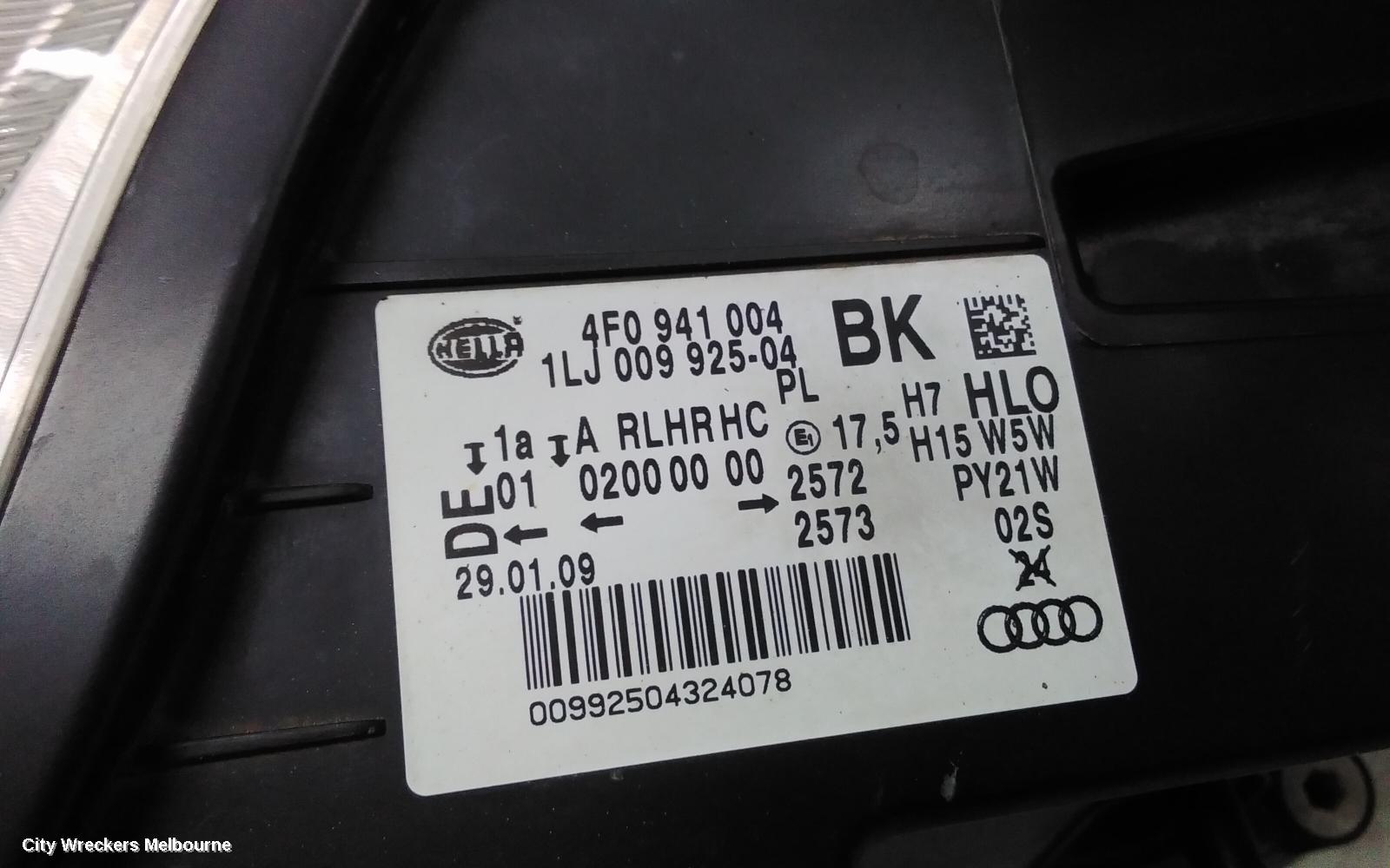 AUDI A6 RIGHT HEADLAMP, C6/4F, A6, ADAPTIVE TYPE, 10/2008 - 06/2011