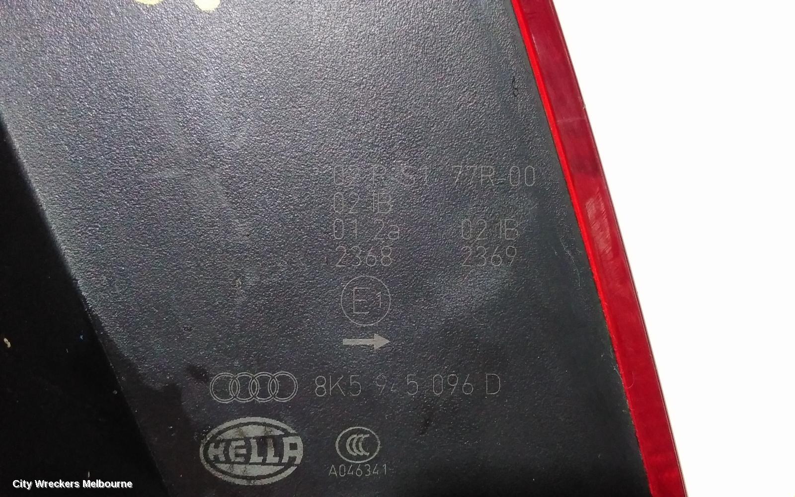 AUDI A4 RIGHT TAILLIGHT, B8 8K (A4), SEDAN, STANDARD TYPE, 02/2008 - 06/2012