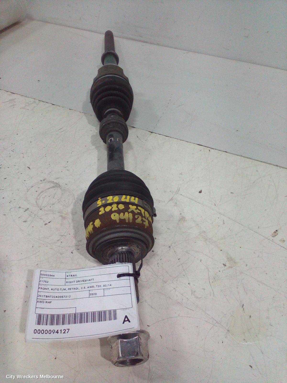 NISSAN XTRAIL RIGHT DRIVESHAFT, FRONT, AUTO T/M, PETROL, 2.5, AWD, T32, 02/2014 ONWARDS