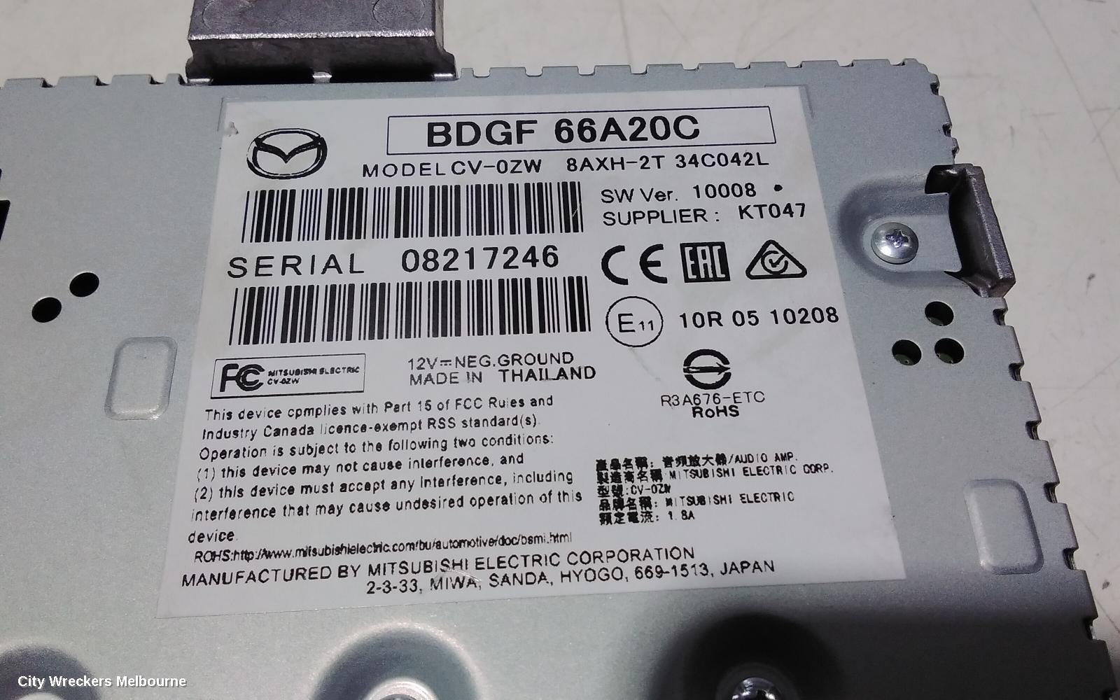MAZDA 3 RADIO/CD/DVD/SAT/TV, BOSE AMPLIFIER, BP, 03/2019 ONWARDS