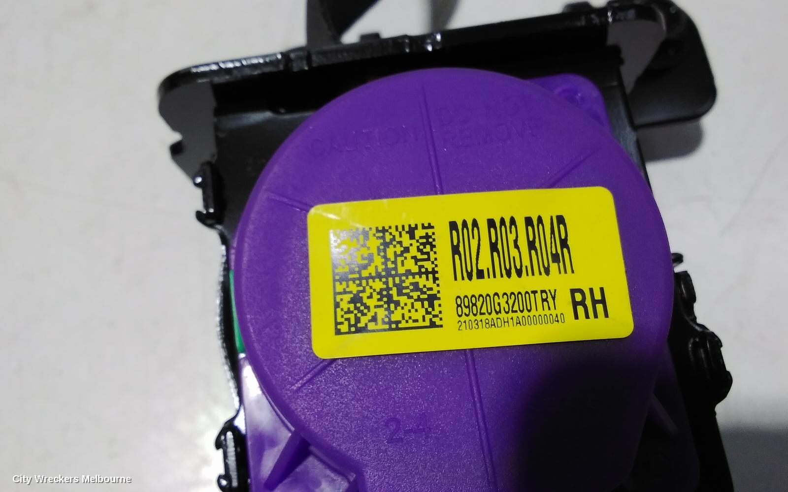HYUNDAI I30 SEATBELT/STALK, RH REAR, SEAT BELT ONLY, RED, PD, HATCH (S.KOREA VIN KMHH), 03/2017 ONWARDS