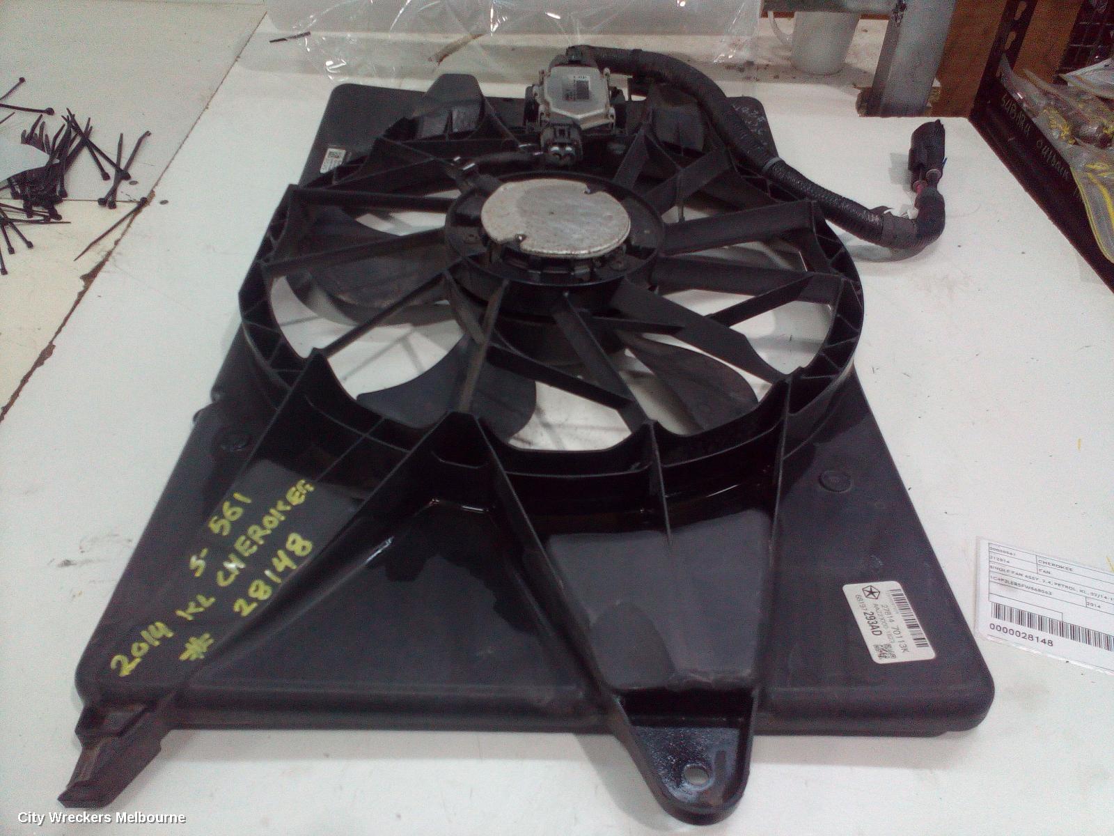 JEEP CHEROKEE FAN, SINGLE FAN ASSY, 2.4, PETROL, KL, 02/2014 - 12/2019