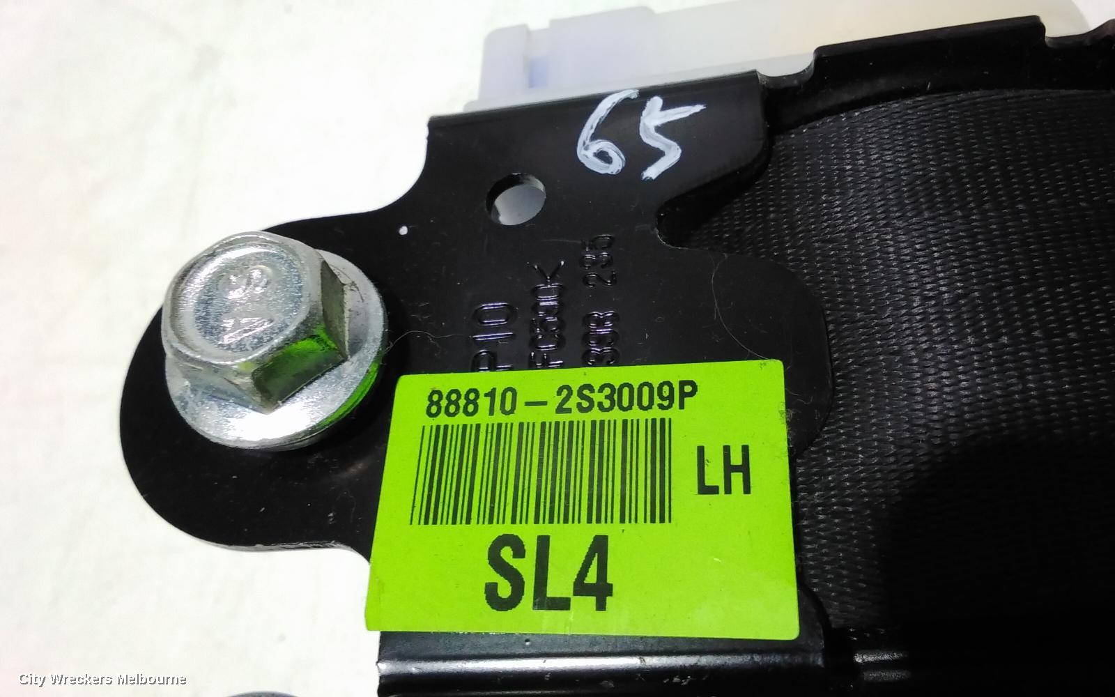 HYUNDAI IX35 SEATBELT/STALK, LH FRONT, SEATBELT ONLY, LM SERIES, 11/2009 - 01/2016