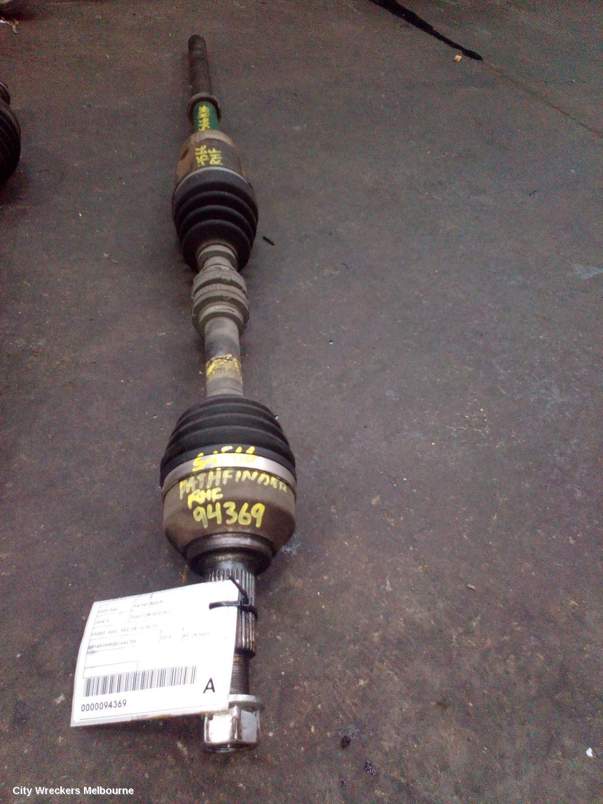 NISSAN PATHFINDER RIGHT DRIVESHAFT, FRONT, 4WD,  R52, 10/2013 - 04/2021