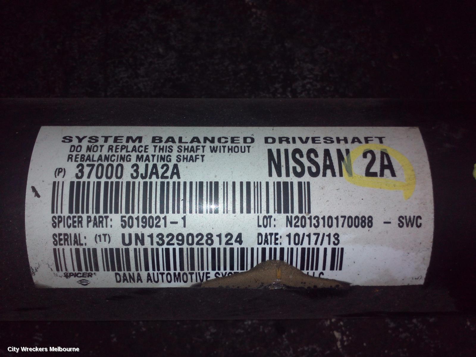 NISSAN PATHFINDER REAR DRIVE SHAFT, R52, PETROL, 10/2013 - 04/2021