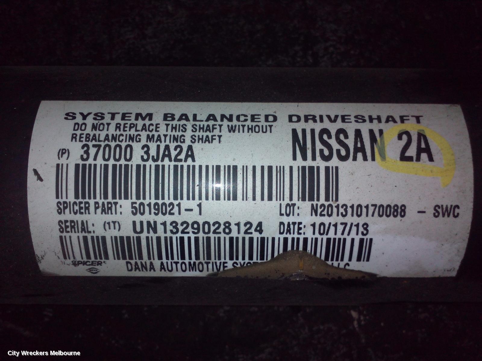 NISSAN PATHFINDER REAR DRIVE SHAFT, R52, PETROL, 10/2013 - 04/2021