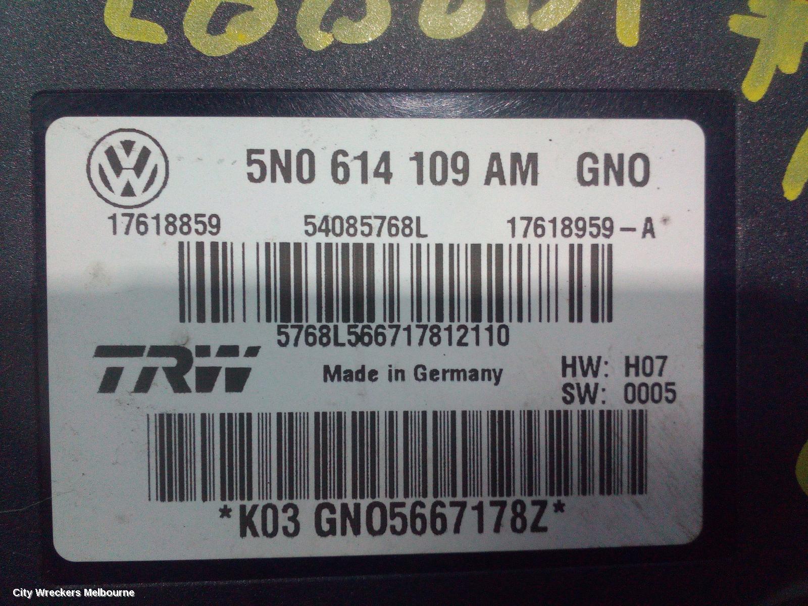 VOLKSWAGEN TIGUAN ABS PUMP/MODULATOR, 5N, 07/2011 - 08/2016