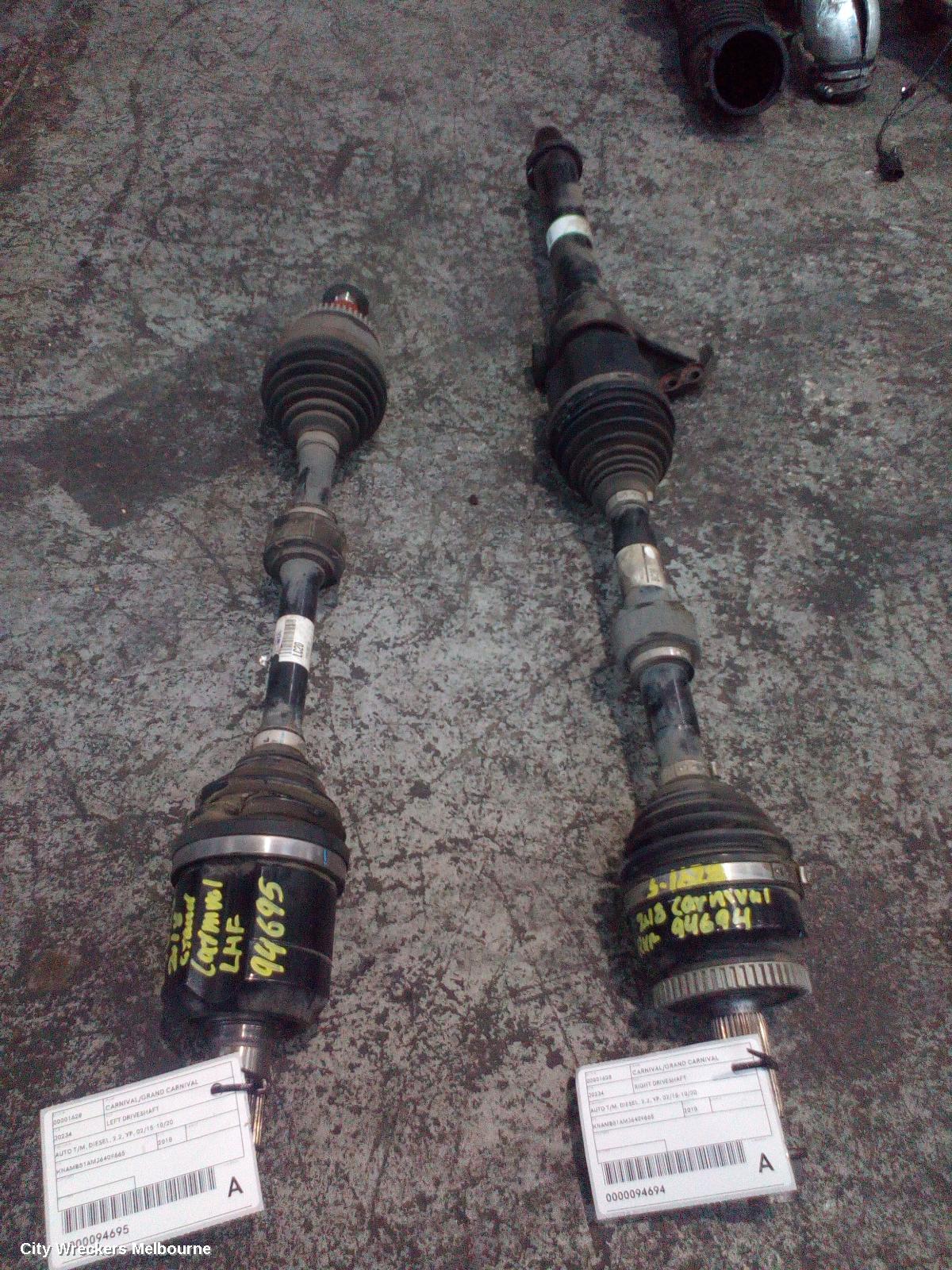 KIA CARNIVAL/GRAND CARNIVAL LEFT DRIVESHAFT, AUTO T/M, DIESEL, 2.2, YP, 02/2015 - 10/2020