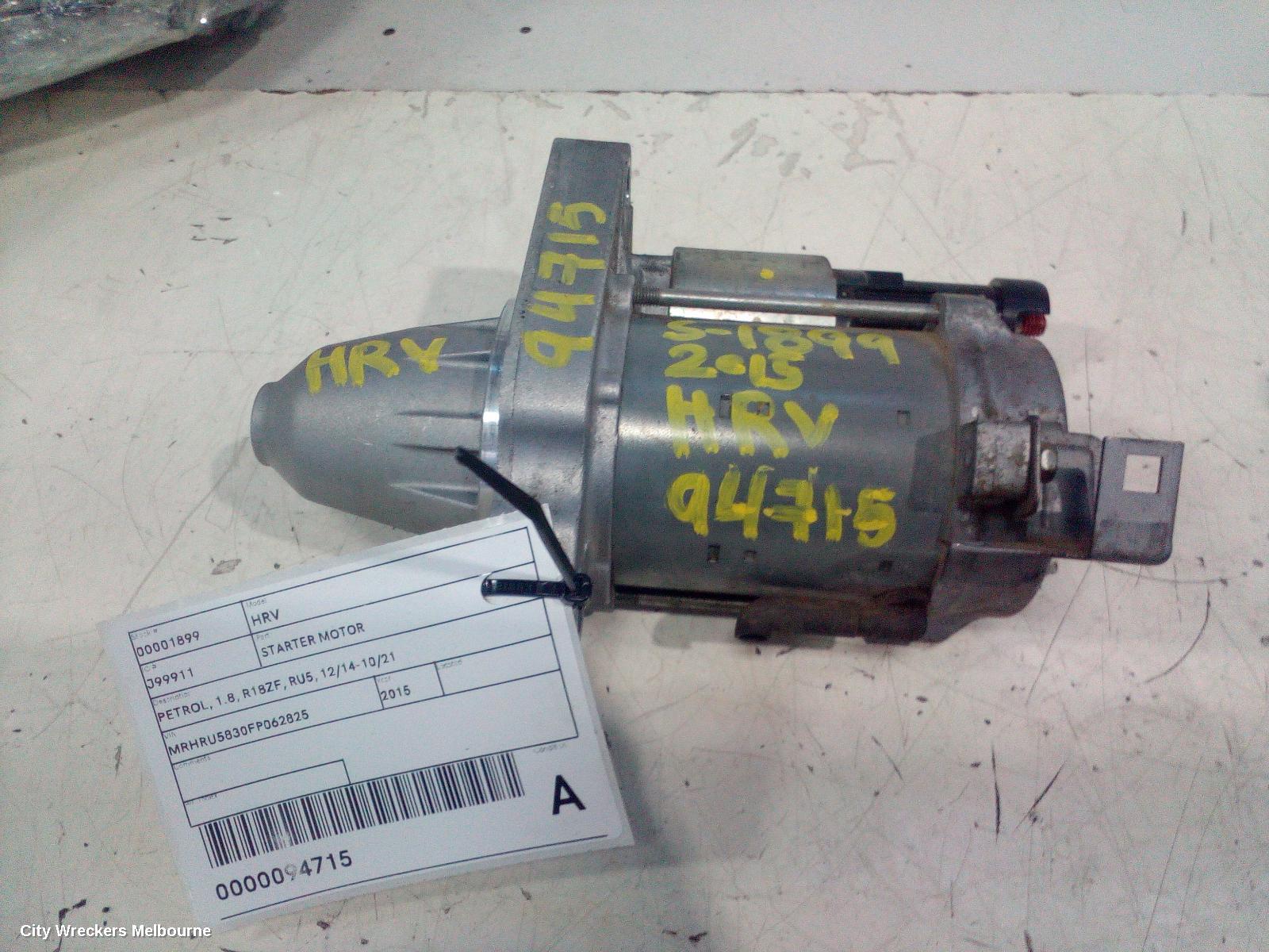 HONDA HRV STARTER, PETROL, 1.8, R18ZF, RU5, 12/2014 - 10/2021