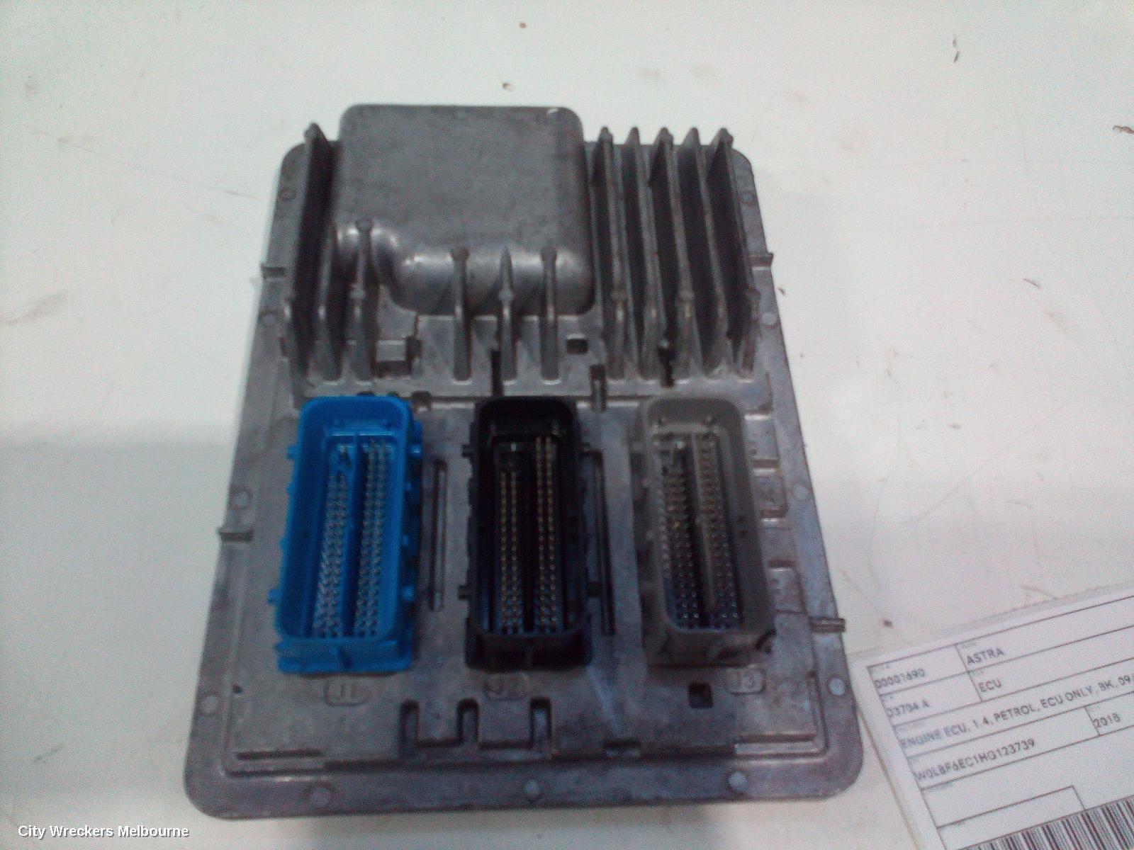 HOLDEN ASTRA ECU, ENGINE ECU, 1.4, PETROL, ECU ONLY, BK, 09/2016 ONWARDS