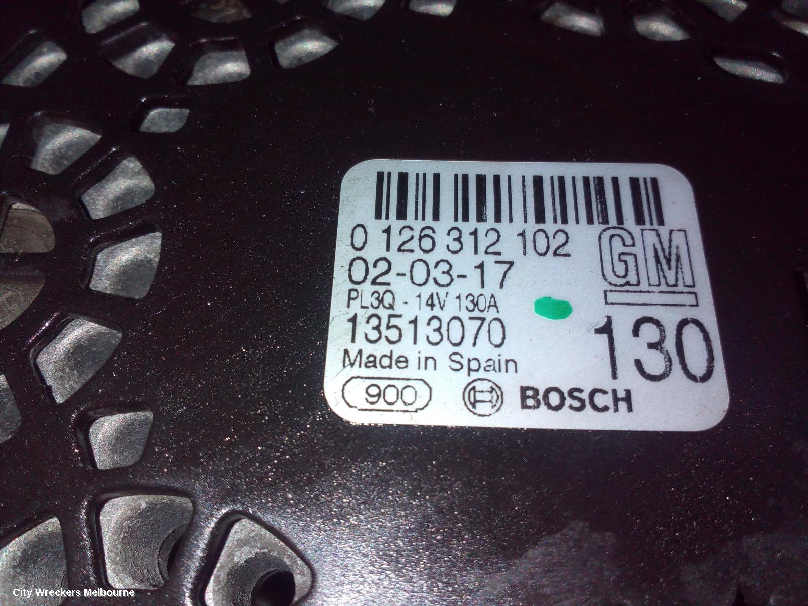 HOLDEN ASTRA ALTERNATOR, PETROL, 1.4, TURBO, BK-BL, 09/2016 - 12/2020