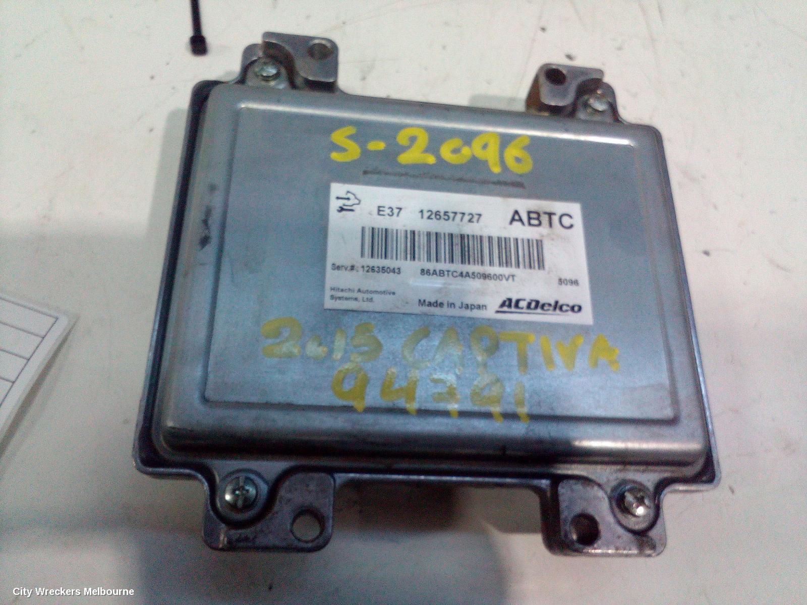 HOLDEN CAPTIVA ECU, ENGINE ECU, 2.4, PETROL, AUTO T/M, P/N 12635043, ECU ONLY, CG, 01/2011 - 06/2018