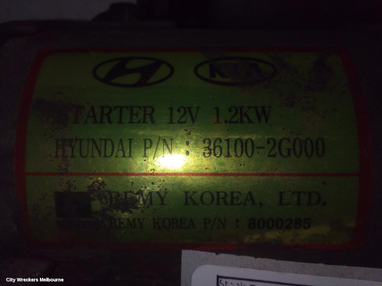 KIA CERATO STARTER, PETROL, 2.0, G4KD, TD, 10/2008 - 03/2013