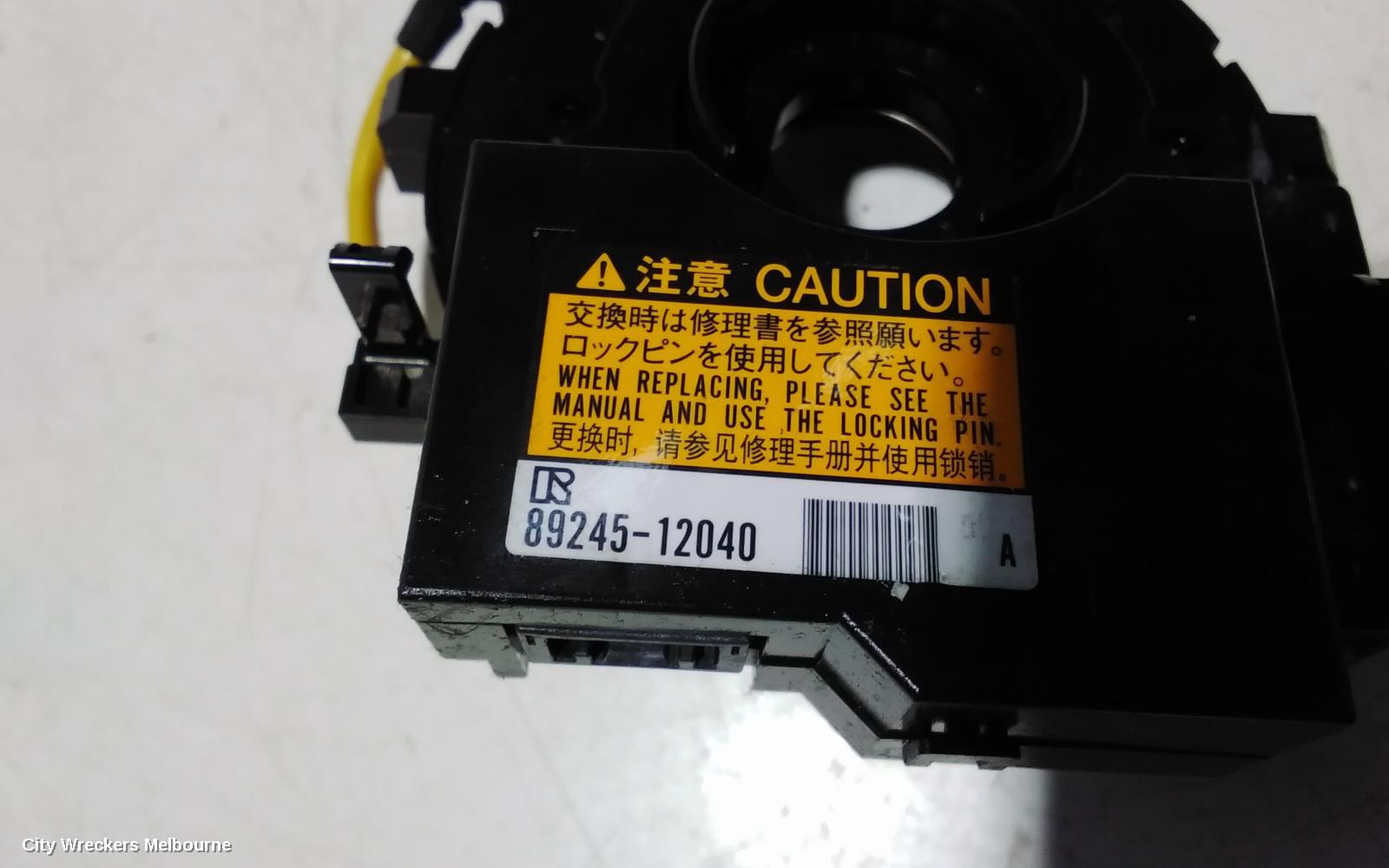 TOYOTA COROLLA AIRBAG MODULE/SENSOR, CLOCKSPRING, ZRE182R, 10/2012 - 03/2015