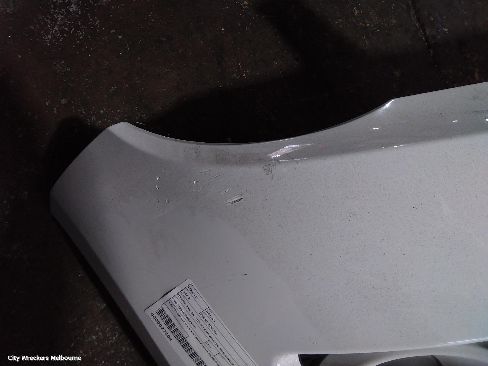 VOLKSWAGEN TIGUAN FRONT BUMPER, BUMPER BAR, 5N, NON H/LAMP WASHER, NON SENSOR TYPE, 05/2008 - 06/2011