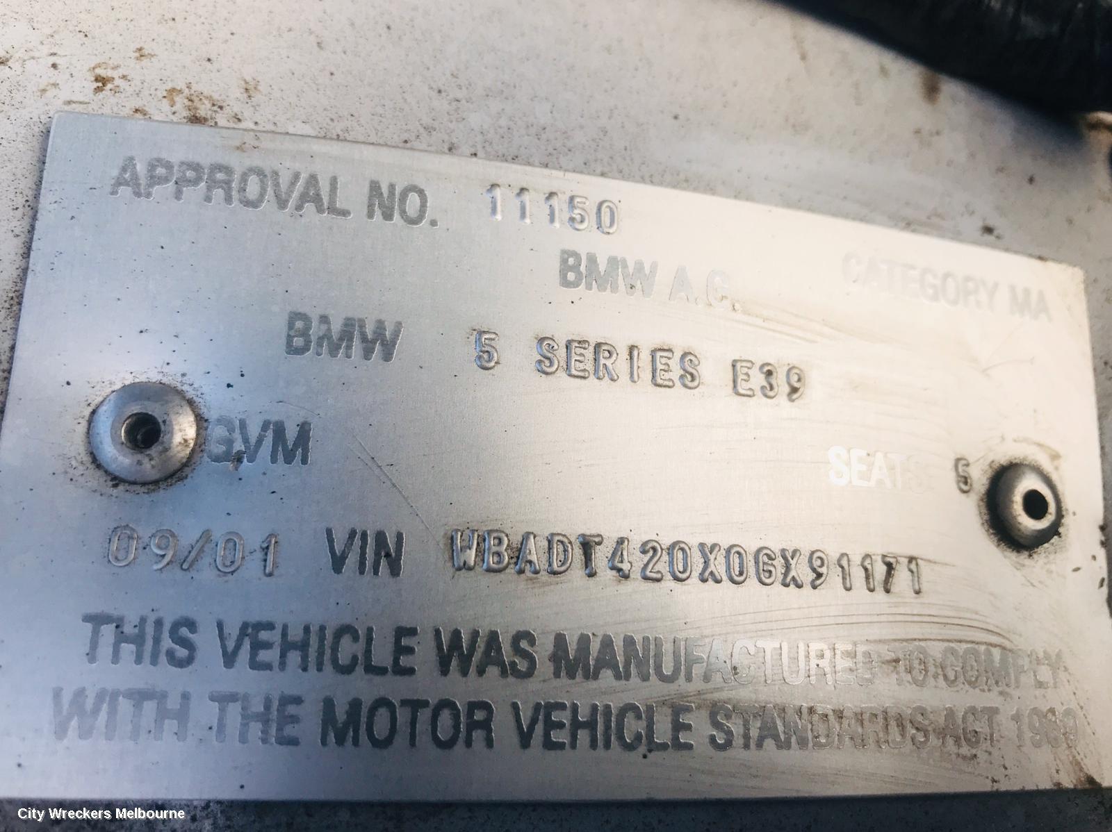 BMW 5 SERIES LEFT FRONT HUB ASSEMBLY, E39 05/1996 - 10/2003