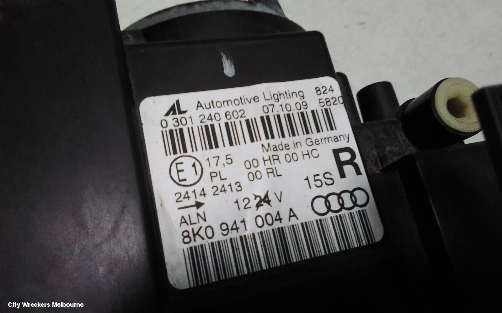 AUDI A4 RIGHT HEADLAMP, B8 8K, HALOGEN TYPE, 02/2008 - 06/2012