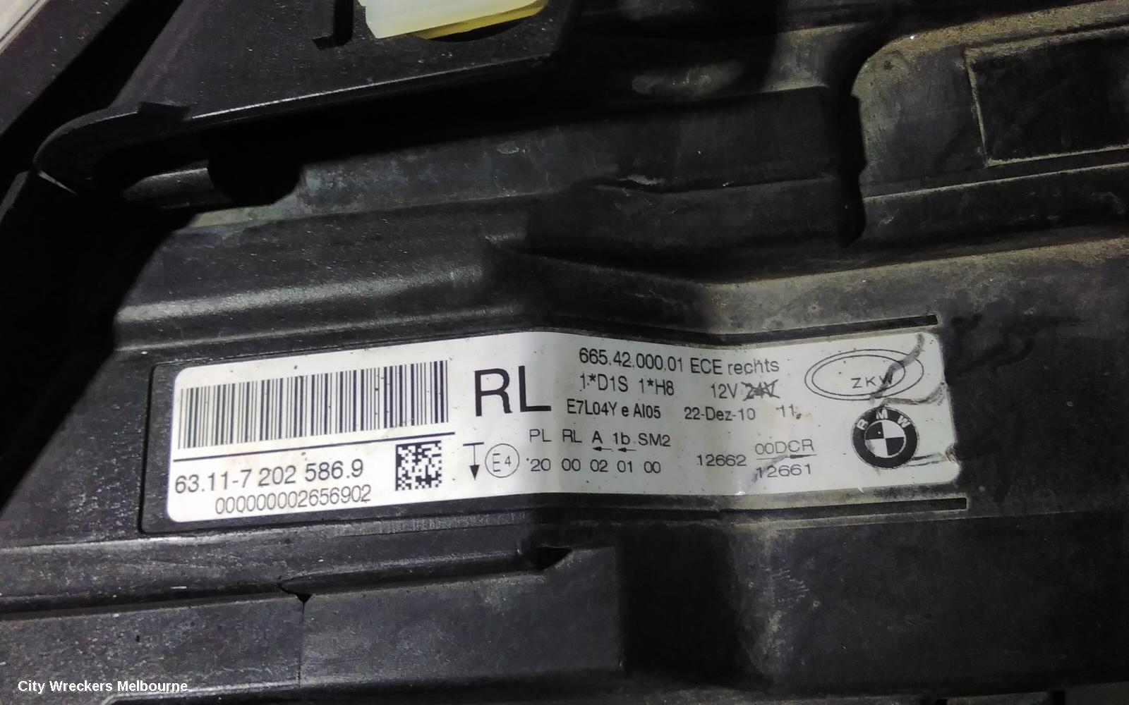 BMW 3 SERIES RIGHT HEADLAMP, E90/E91, SEDAN/WAGON, BI XENON, NON ADAPTIVE TYPE, 11/2008 - 09/2013