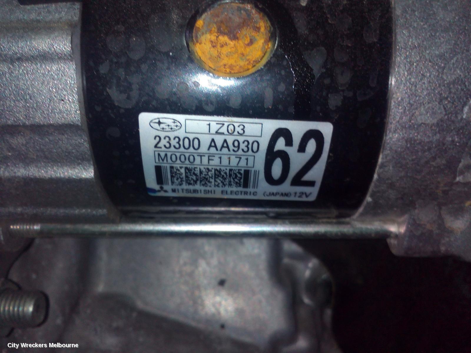 SUBARU XV STARTER, PETROL, FB20, AUTO, CVT, G5X, 05/2017 ONWARDS