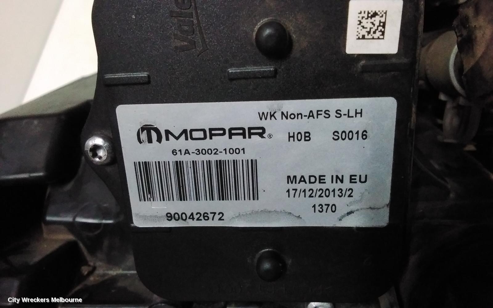 JEEP GRANDCHEROKEE LEFT HEADLAMP, WK, LAREDO/LIMITED/OVERLAND/SUMMIT, XENON, NON AFS TYPE (LM2), 04/2013 - 09/2016