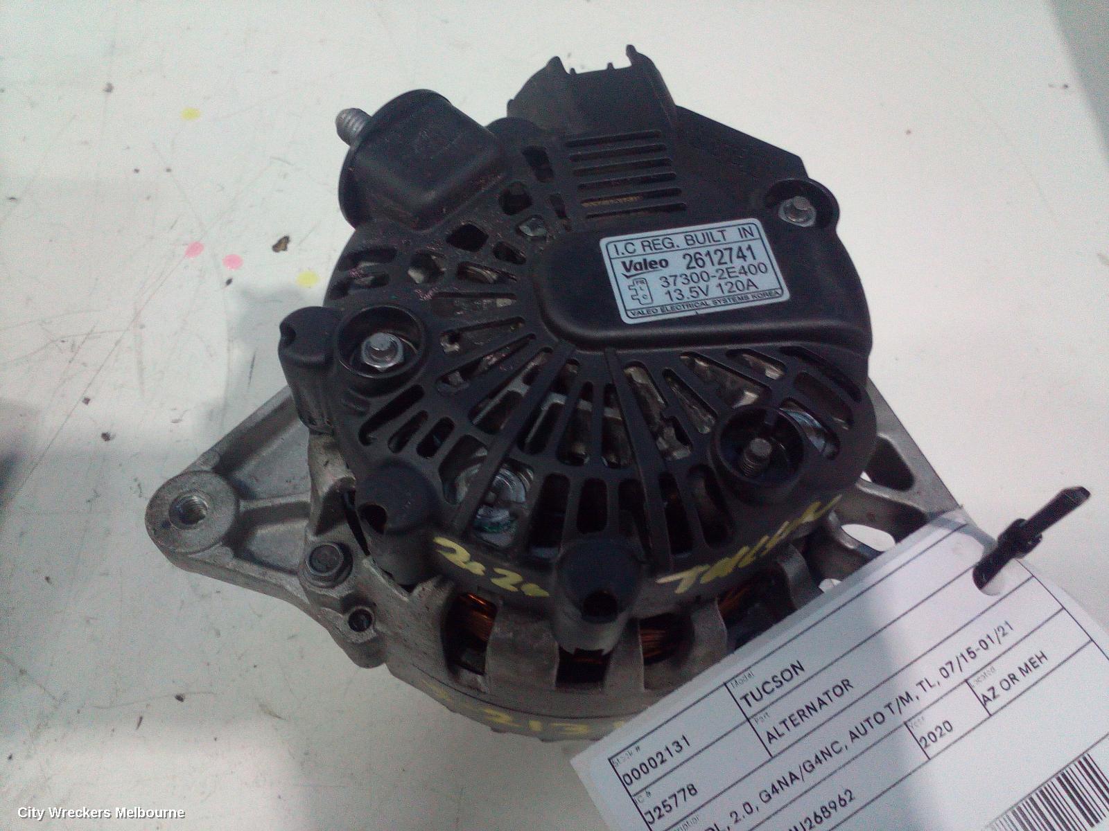HYUNDAI TUCSON ALTERNATOR, PETROL, 2.0, G4NA/G4NC, AUTO T/M, TL, 07/2015 - 01/2021