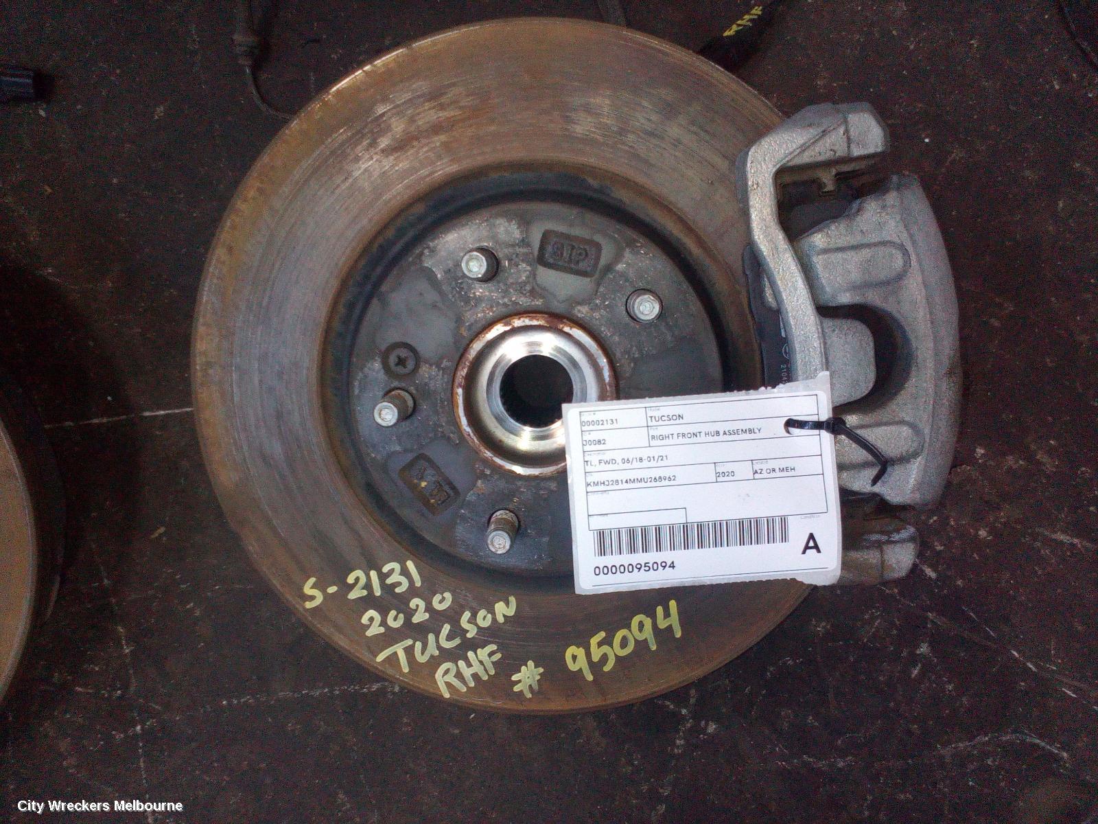 HYUNDAI TUCSON RIGHT FRONT HUB ASSEMBLY, TL, FWD, 06/2018 - 01/2021
