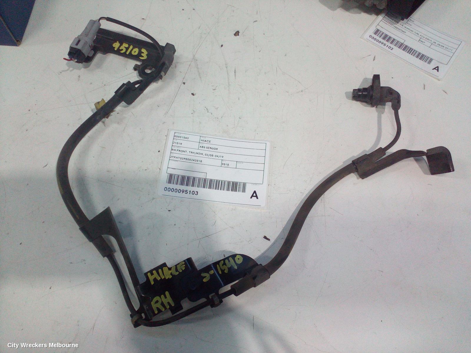 TOYOTA HIACE ABS SENSOR, RH FRONT, W/ LOOM TYPE, TRH/KDH, 03/2005 - 04/2019