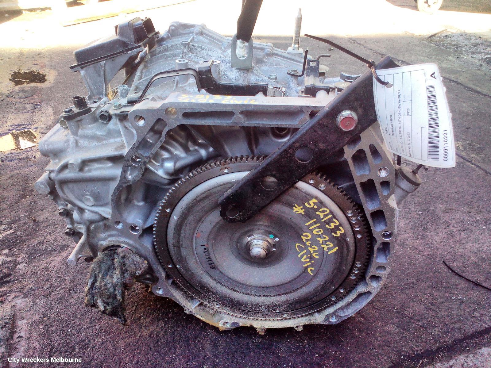 HONDA CIVIC TRANS/GEARBOX, AUTO, PETROL, 1.5, TURBO, 10TH GEN, 05/2016 - 08/2021