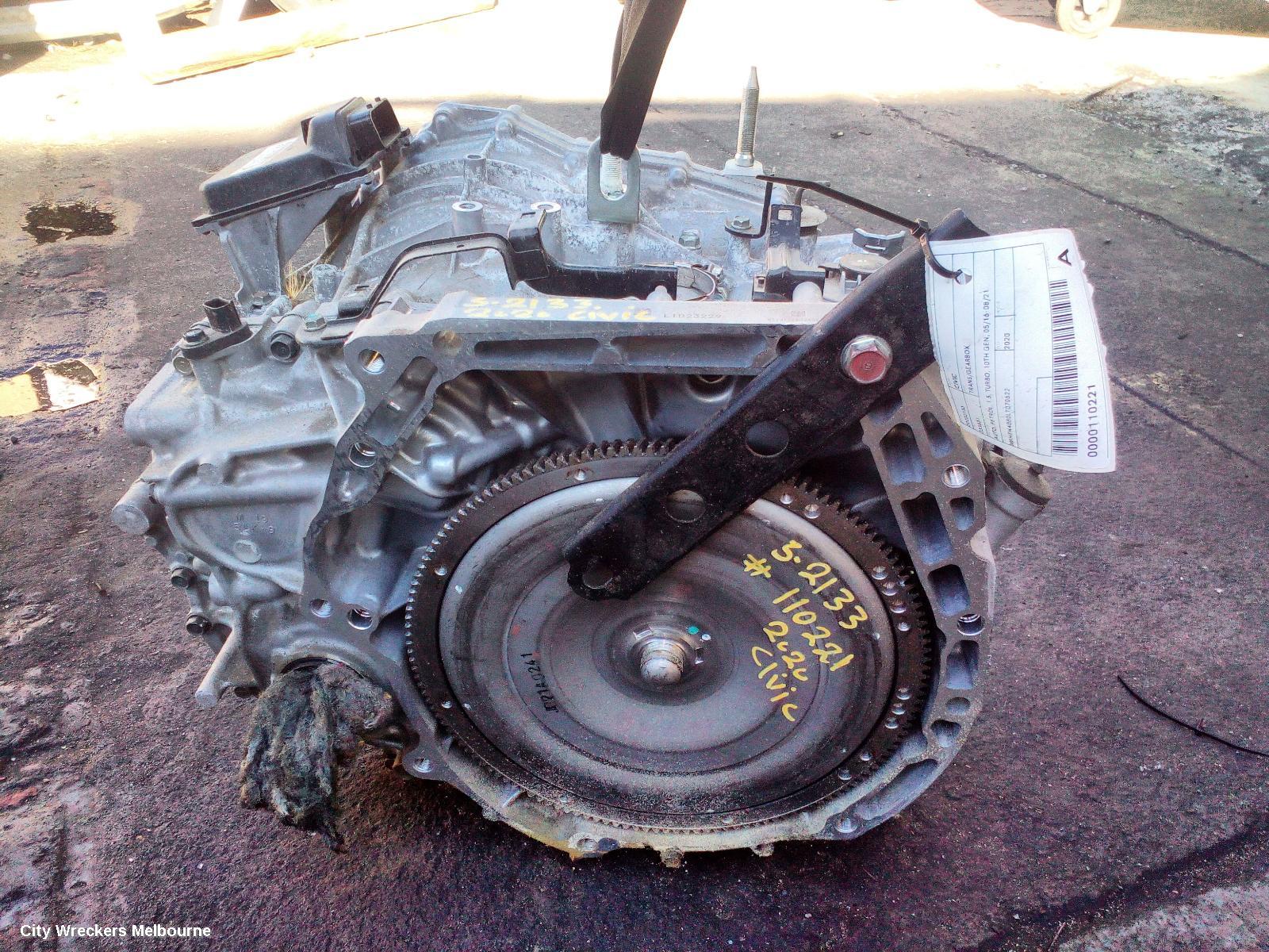 HONDA CIVIC TRANS/GEARBOX, AUTO, PETROL, 1.5, TURBO, 10TH GEN, 05/2016 - 08/2021