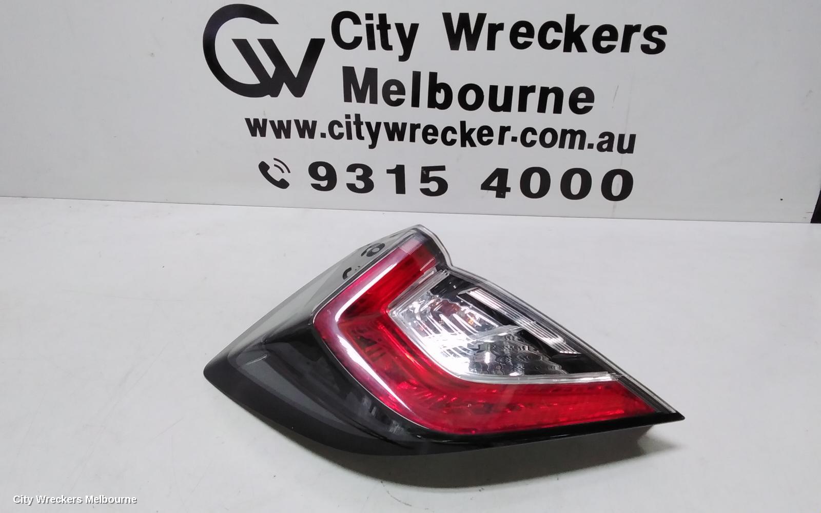 HONDA CIVIC LEFT TAILLIGHT, IN BODY, HATCH, 10TH GEN, LED TYPE, 02/2017 - 08/2021