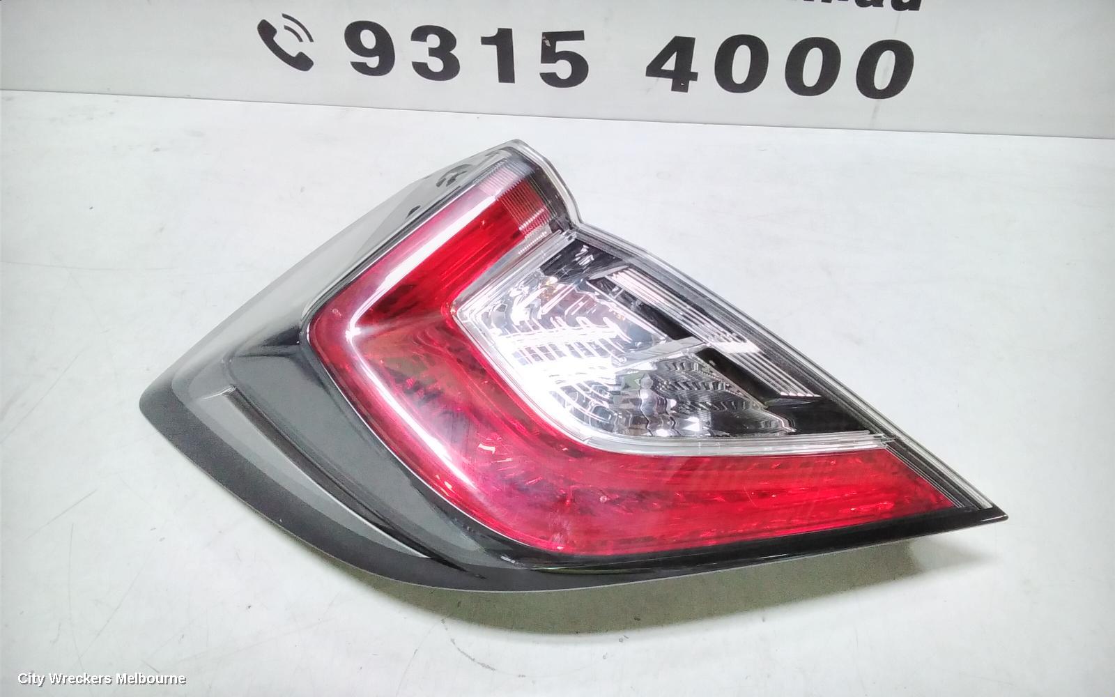 HONDA CIVIC LEFT TAILLIGHT, IN BODY, HATCH, 10TH GEN, LED TYPE, 02/2017 - 08/2021