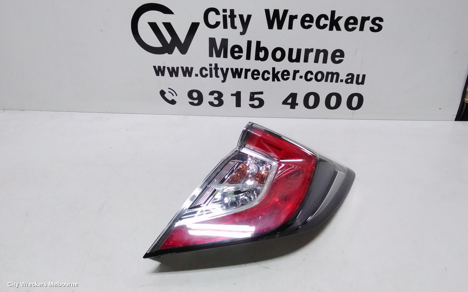 HONDA CIVIC RIGHT TAILLIGHT, IN BODY, HATCH, 10TH GEN, LED TYPE, 02/2017 - 08/2021