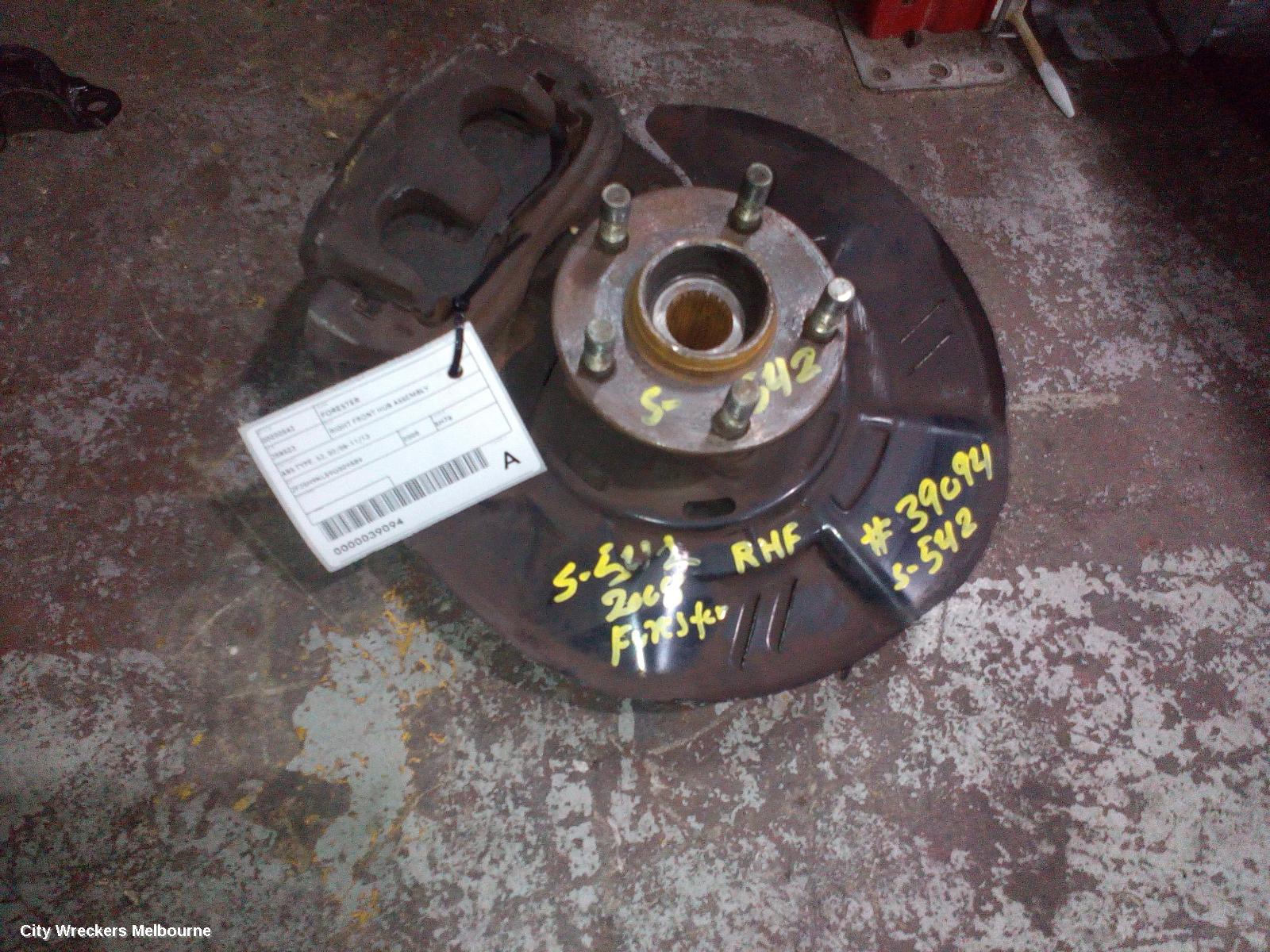SUBARU FORESTER RIGHT FRONT HUB ASSEMBLY, ABS TYPE, SH/SJ, 02/2008 - 11/2013