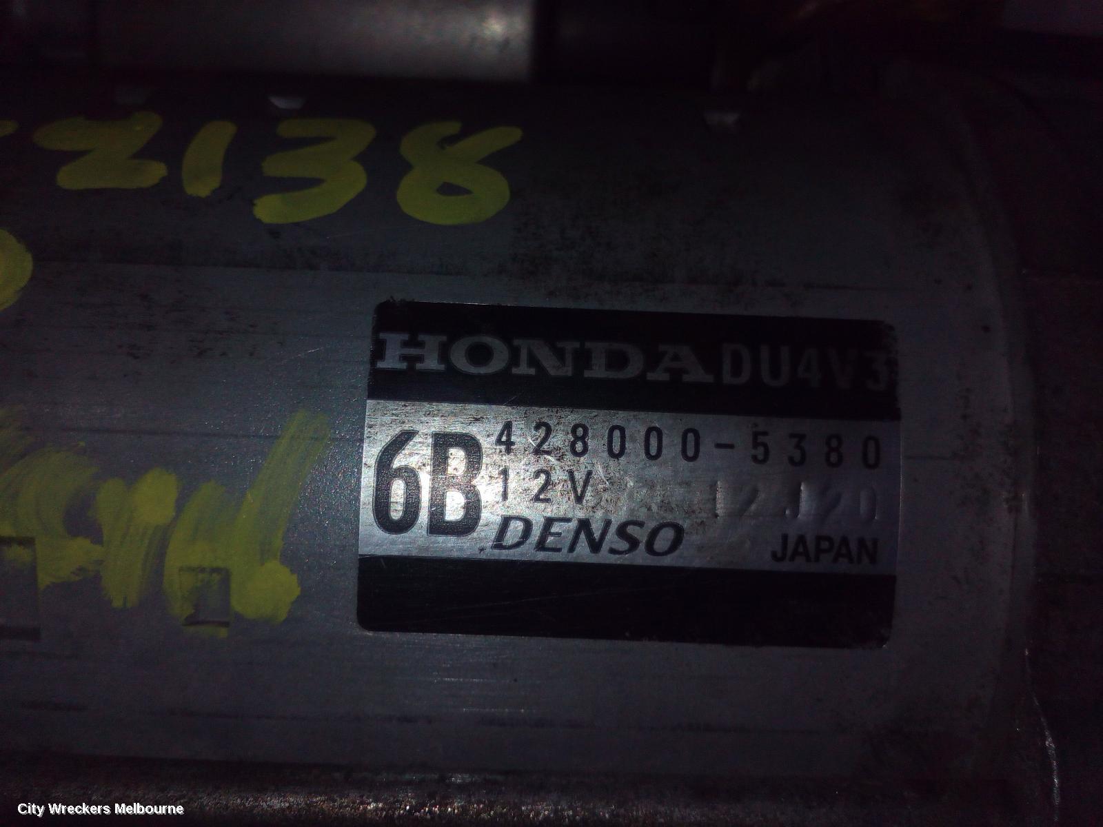 HONDA ACCORD STARTER, 3.5, J35Z, 8TH GEN (VIN MRHCP), 02/2008 - 05/2013