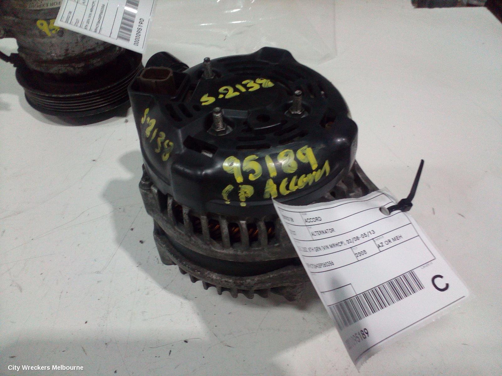 HONDA ACCORD ALTERNATOR, 3.5, J35Z, 8TH GEN (VIN MRHCP), 02/2008 - 05/2013