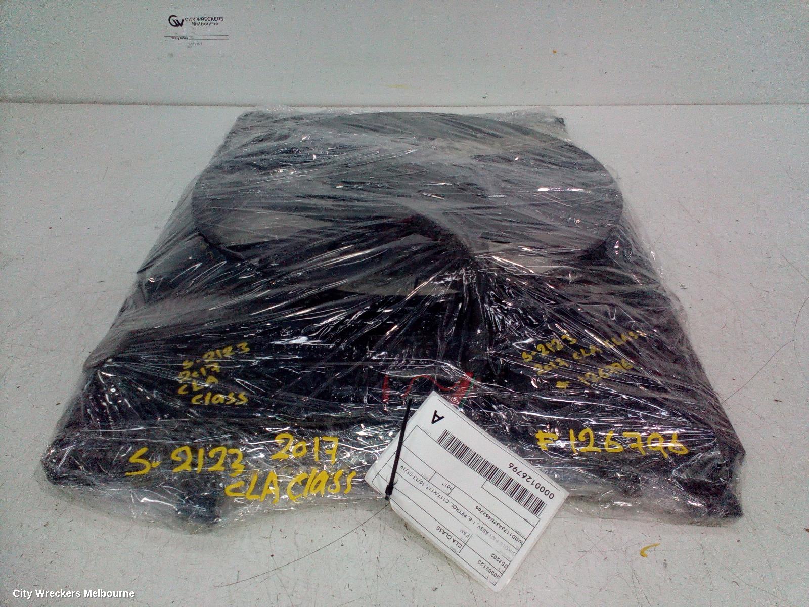 MERCEDES CLA CLASS FAN, SINGLE FAN ASSY, 1.6, PETROL, C117/X117, 10/2013 - 01/2019