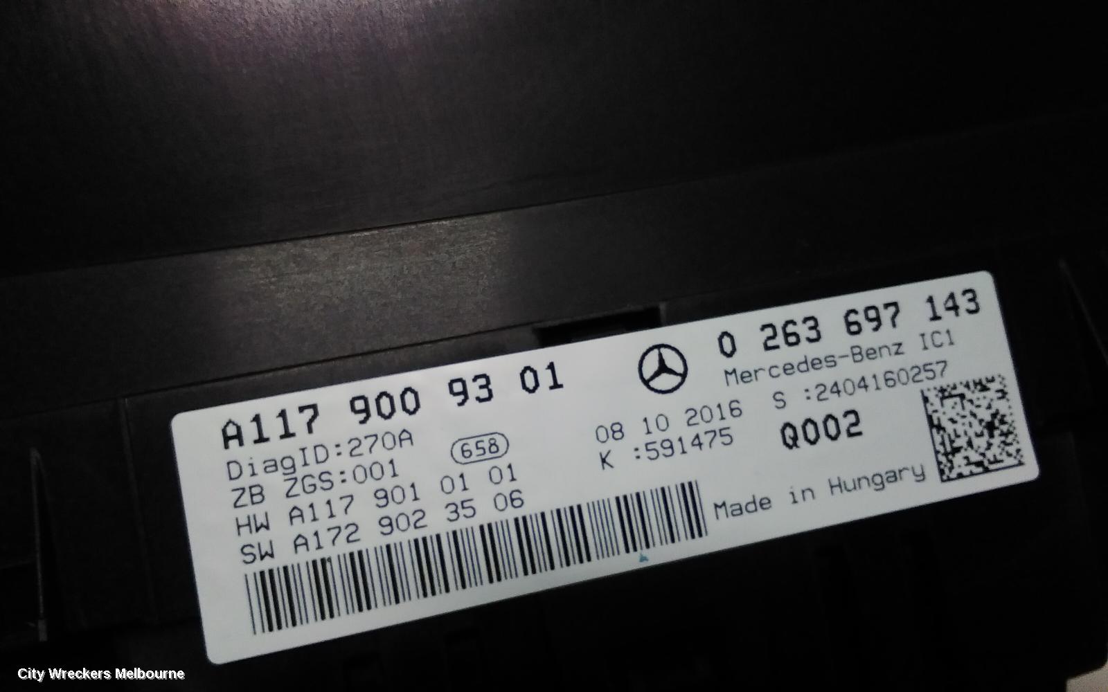 MERCEDES CLA CLASS INSTRUMENT CLUSTER, PETROL, 1.6, CLA200, C117/X117, 10/2013 - 01/2019