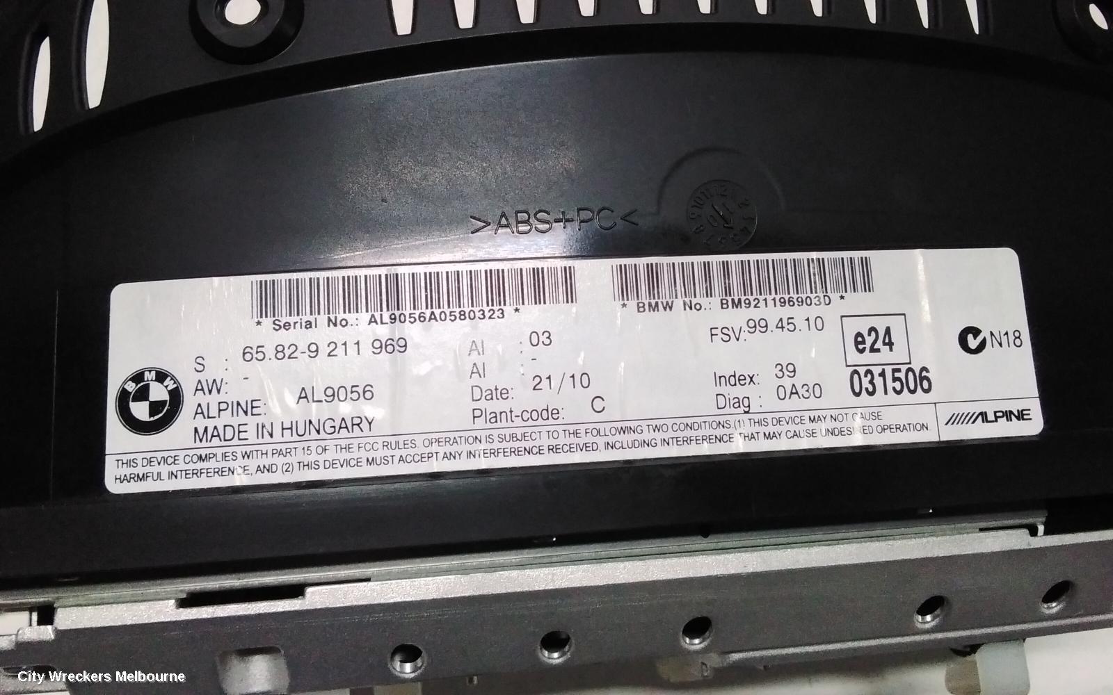 BMW 3 SERIES RADIO/CD/DVD/SAT/TV, DISPLAY UNIT, 6.5IN SAT NAV TYPE, E90/E91/E92/E93, 03/2005 - 09/2013