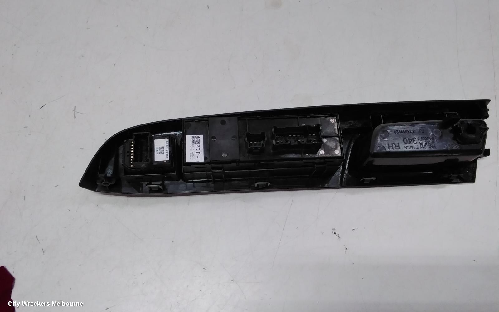 SUBARU IMPREZA PWR DR WIND SWITCH, RH FRONT (MASTER SWITCH), MARKED FJ12 ON BACK, G4, 03/2015 - 10/2016