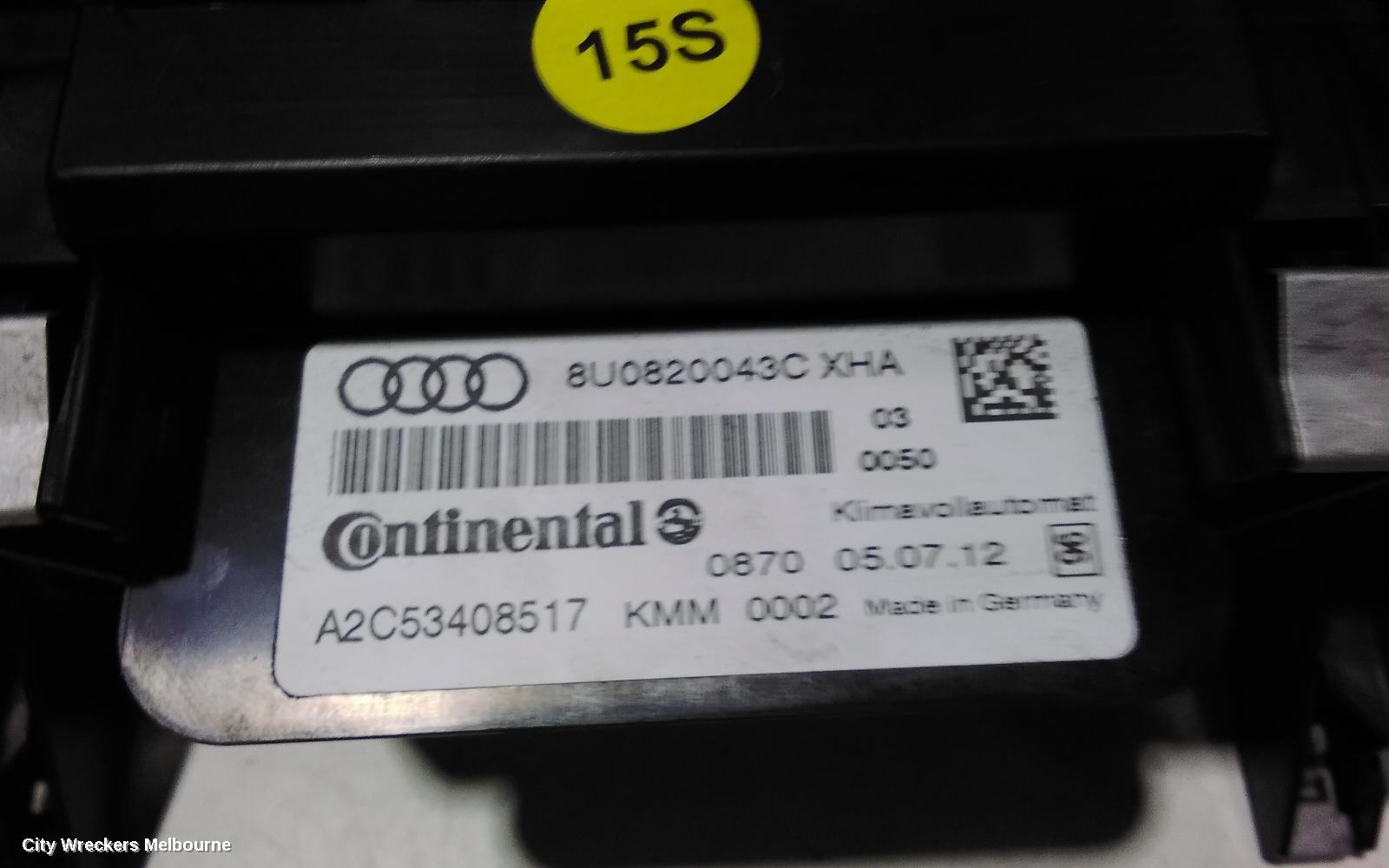 AUDI Q3 HEATER/AC CONTROLS, CLIMATE CONTROL TYPE, W/ SEAT HEATER, 8U, 03/2012 - 05/2013