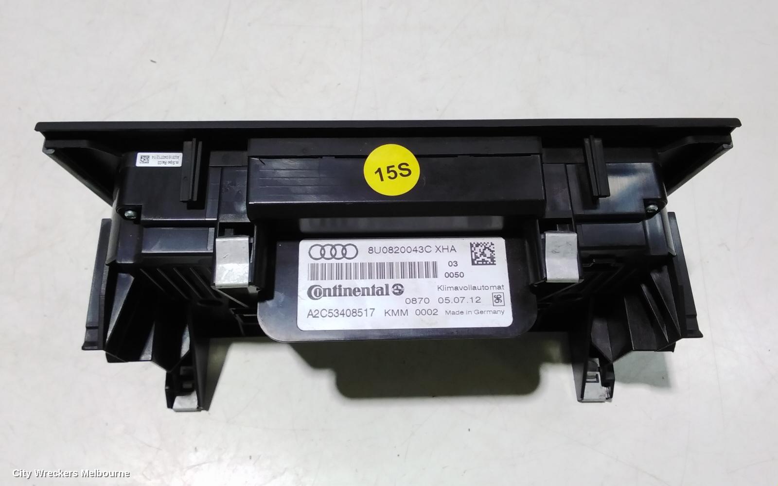 AUDI Q3 HEATER/AC CONTROLS, CLIMATE CONTROL TYPE, W/ SEAT HEATER, 8U, 03/2012 - 05/2013