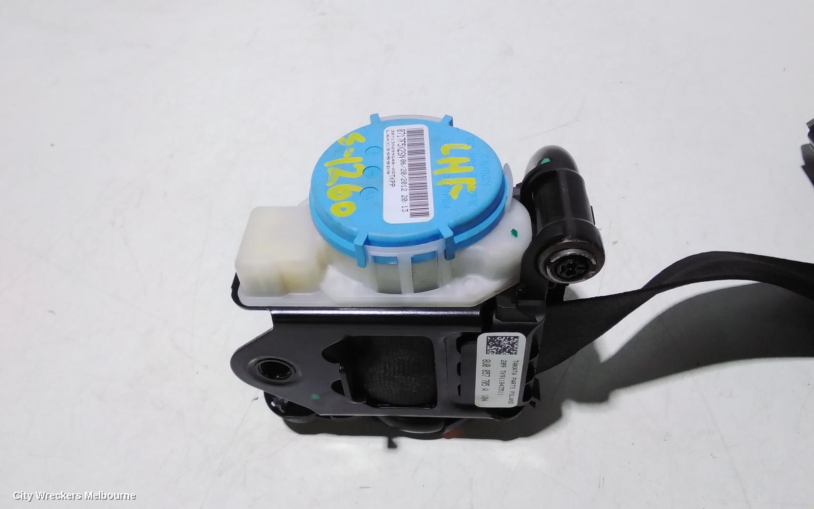 AUDI Q3 SEATBELT/STALK, LH FRONT, SEAT BELT ONLY, 8U, 03/2012 - 12/2018