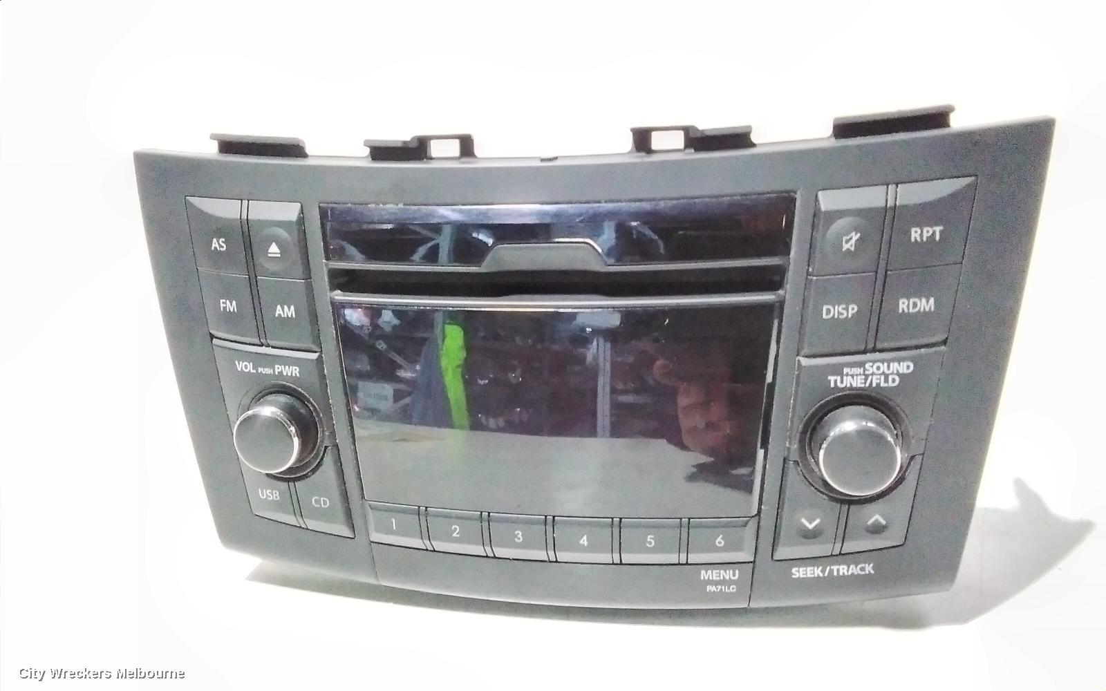 SUZUKI SWIFT RADIO/CD/DVD/SAT/TV, CD PLAYER, W/ BLUETOOTH TYPE, FZ, 08/2010 - 03/2017