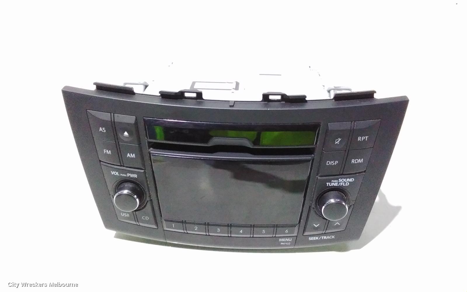 SUZUKI SWIFT RADIO/CD/DVD/SAT/TV, CD PLAYER, W/ BLUETOOTH TYPE, FZ, 08/2010 - 03/2017