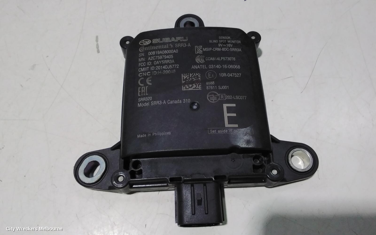 SUBARU XV, BLIND SPOT MONITOR RADAR SENSOR, G5X, 03/2017 - 06/2023, RHR  BLIND SPOT MODULE  A2C75979405 : 95386