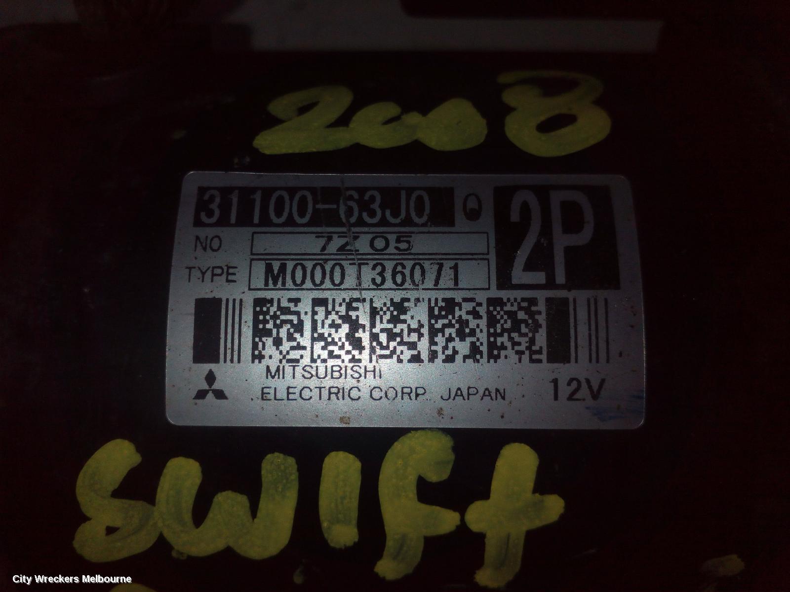 SUZUKI SWIFT STARTER, 1.5, M15A, RS415, P/N 33100-63JO, 09/2004 - 02/2011