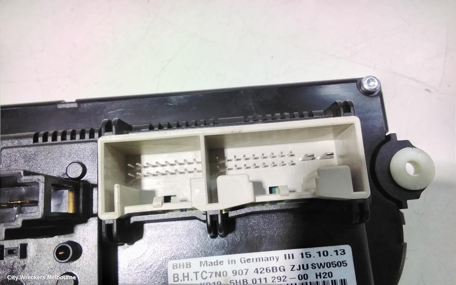 VOLKSWAGEN TIGUAN HEATER/AC CONTROLS, 5N, STANDARD TYPE, NON SEAT WARMER, 05/2008 - 08/2016