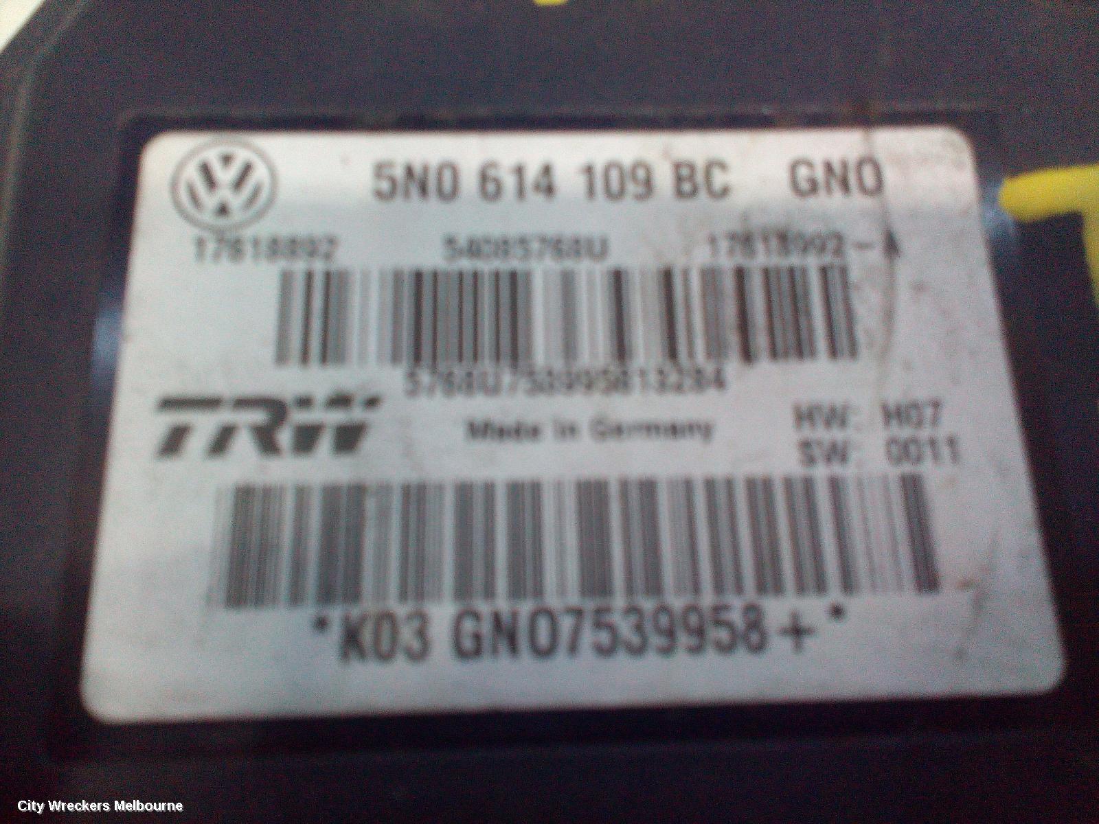 VOLKSWAGEN TIGUAN ABS PUMP/MODULATOR, 5N, 07/2011 - 08/2016