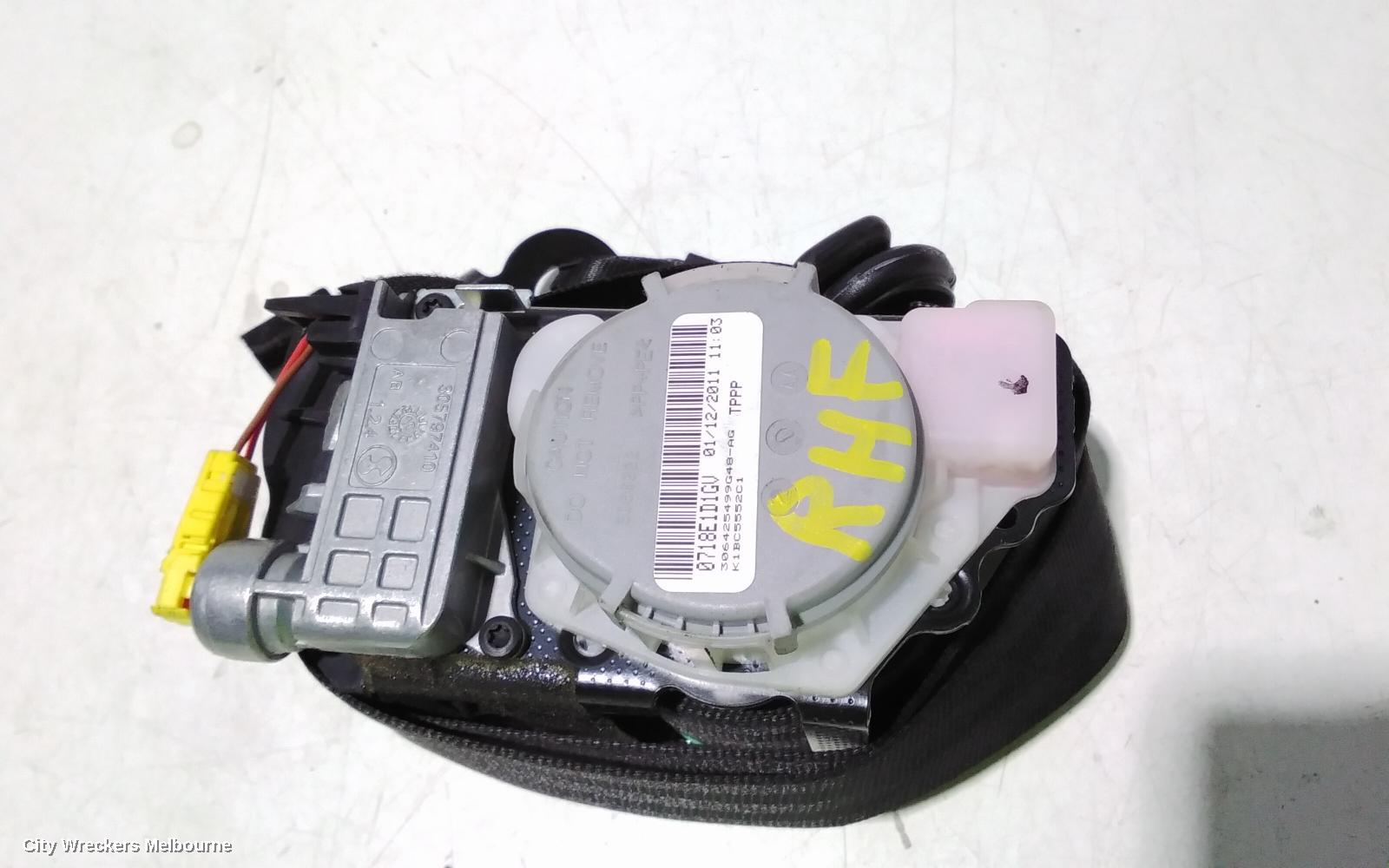 AUDI Q5 SEATBELT/STALK, RH FRONT, SEAT BELT ONLY, 8R, 03/2009 - 12/2013